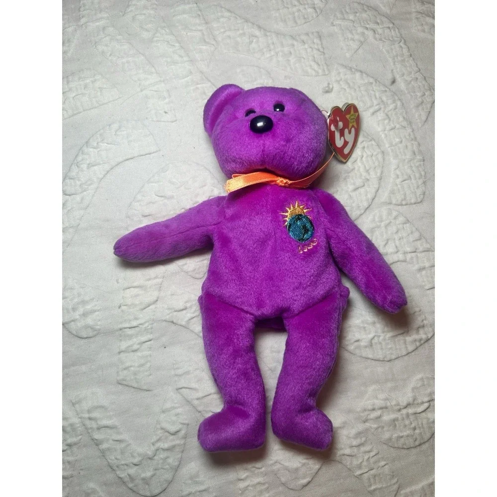 Ty Beanie Baby with Errors VERY‎ RARE Millennium bear  retired 1999 Limited Ed